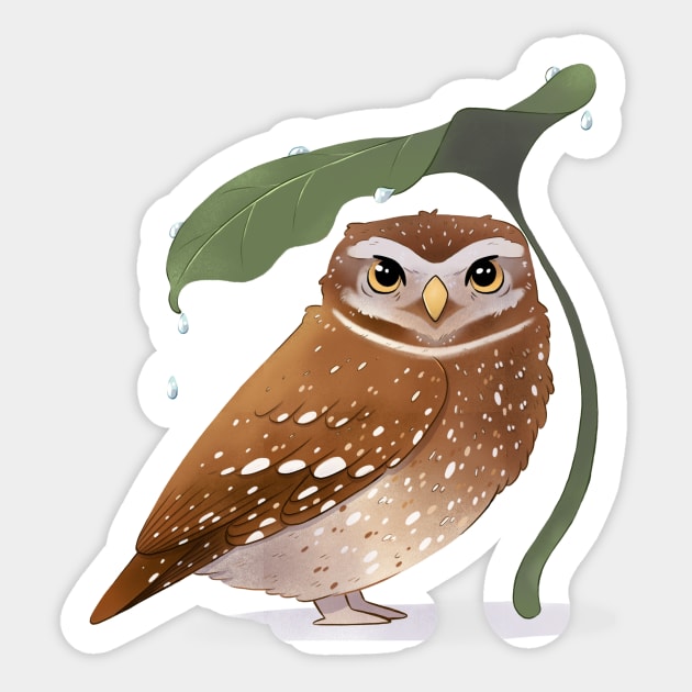 Rainy Owl Sticker by Melissa Jan